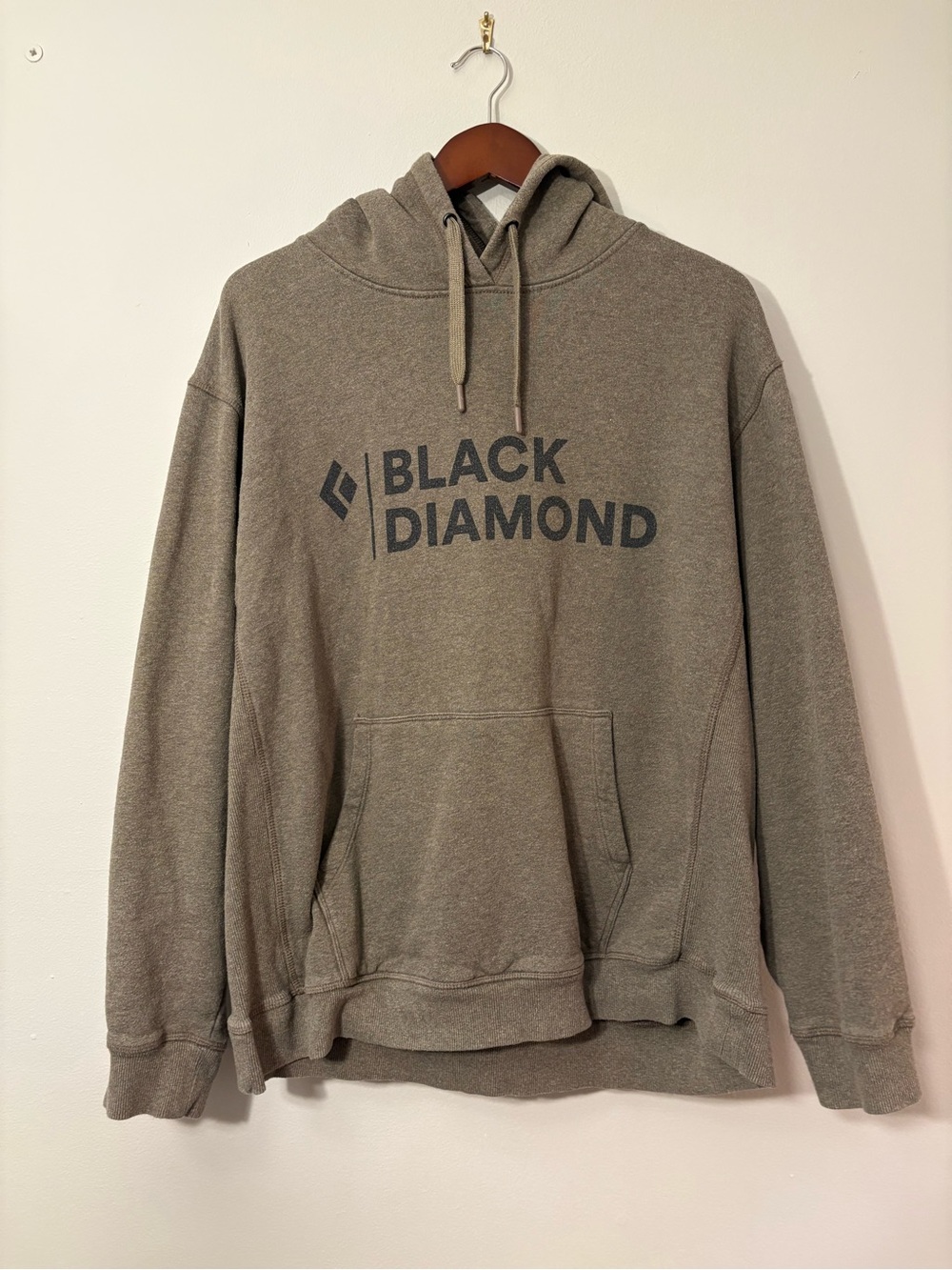 Black Diamond Logo Pullover Hoodie — Heather Brown — Size L 🏔️